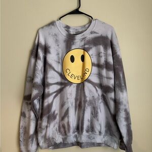 Gray Tie-Dye Smiley Sweatshirt